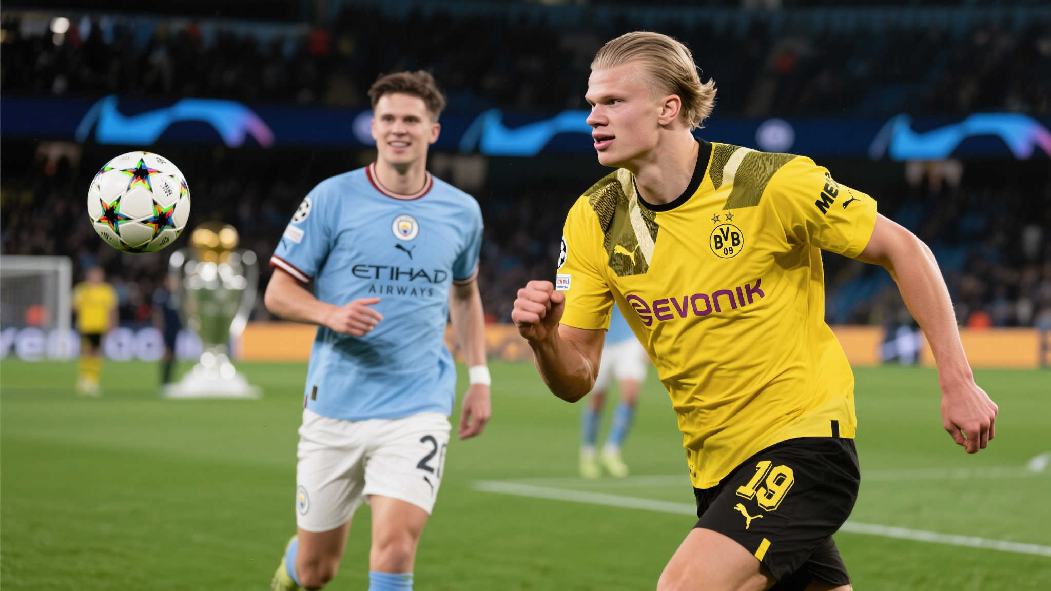 英超海报揭秘：从德甲崛起的球星代表——哈兰德与孙兴慜